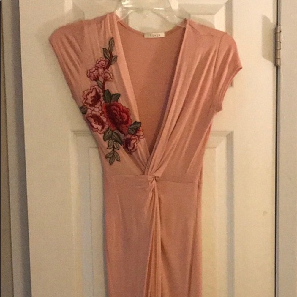 Pink midi dress